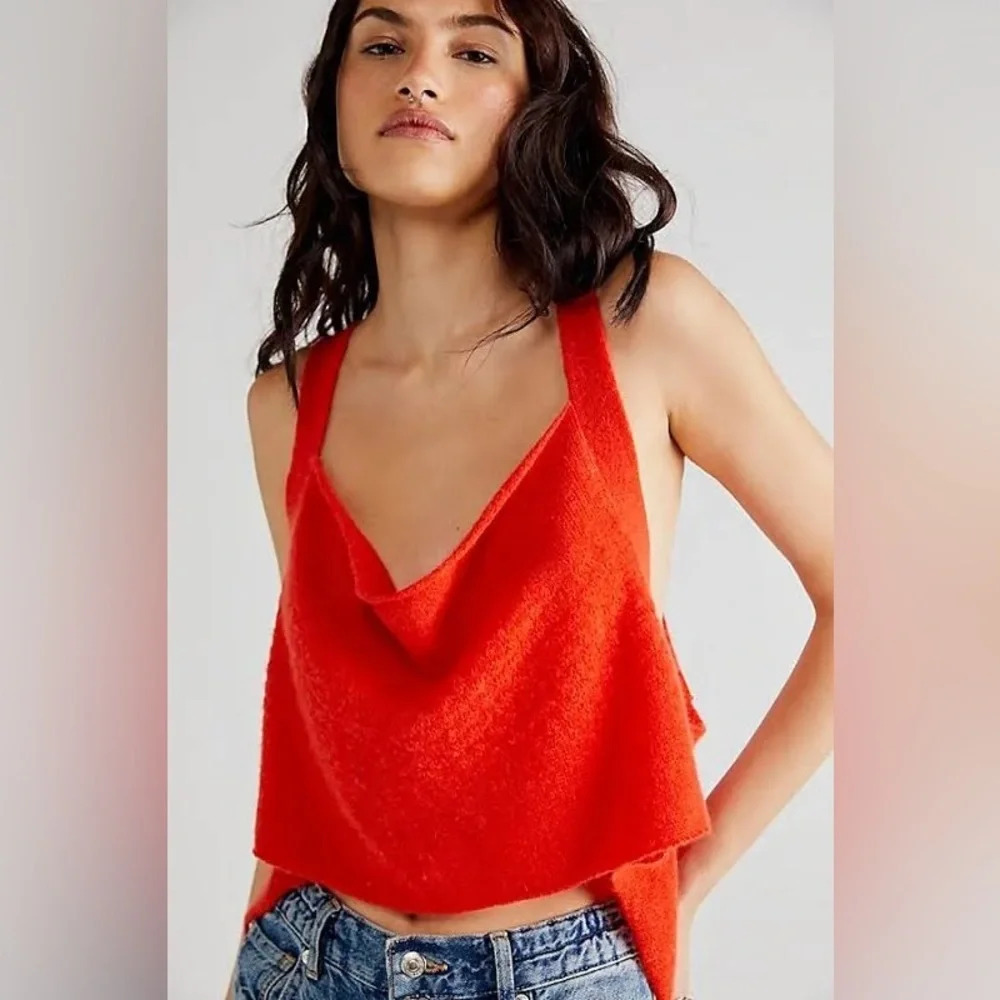 Free People Big Bow Cashmere Tank Sz :L